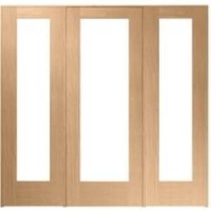 Wickes Oxford Fully Glazed Oak Internal Room Divider Door with 2 Side Panels - 2017 x 2078mm