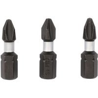 Wickes Impact Screwdriver Bit PH2 – 25mm – Pack of 3