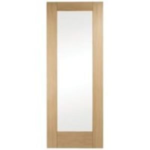 Wickes Oxford Glazed Oak Veneer 1 Panel Internal Door - 1981 x 686mm