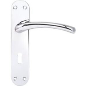 Oslo Polished Chrome Lock Door Handle - 1 Pair
