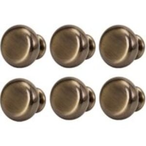 Circle Cabinet Knob Antique Brass 30mm - Pack of 6