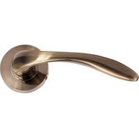 Venice Antique Brass Round Rose Door Handle – 1 Pair