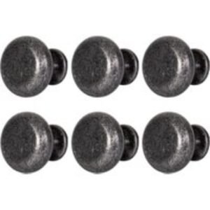 Circle Cabinet Knob Antique Steel 30mm - Pack of 6