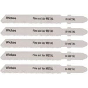 Wickes T Shank Fine Cut Jigsaw Blade for Metal - Pack of 5