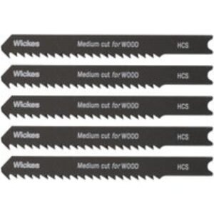 Wickes Universal Shank Medium Cut Jigsaw Blade For Wood - Pack Of 5