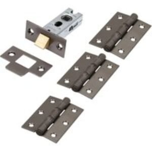 Heavy Duty Hinge & Latch Pack - Black Nickel