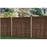 6ft x 5'6ft 1.83m x 1.68m Brown Pressure Treated Superlap Fence Panel - Pack of 3 Home Delivery