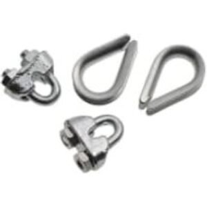Wickes Bright Zinc Plated Thimble & Clamp Set - 3mm - Pack 4
