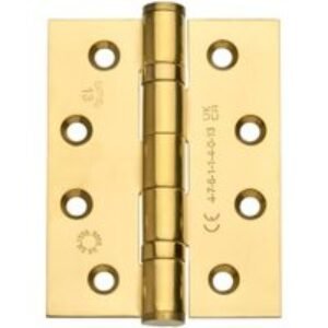 Grade 13 Fire Rated Ball Bearing Hinge Polished Brass Stainless Steel 102mm - Pack of 3