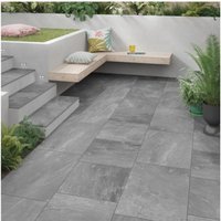 Romana Elsham Grey Glazed Porcelain 600 x 900 x 20mm PK/1