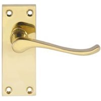 Victorian Scroll Polished Brass Latch Door Handle – 1 Pair