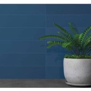 Wickes Boutique Flair Gradient Plain Blue Gloss Ceramic Wall Tile - 300 x 75mm - Pack of 20