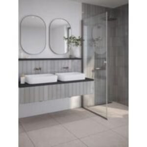 Wickes Boutique Richmond Pewter Gloss Ceramic Wall Tile - 245 x 75mm - Pack of 54