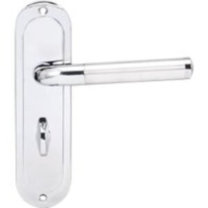 Madrid Polished Chrome & Satin Nickel Bathroom Door Handle - 1 Pair