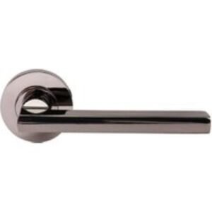 Milan Black Nickel Round Rose Door Handle - 1 Pair