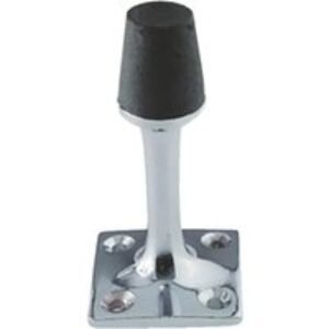4Trade Satin Nickel Projection Door Stop Square Backplate