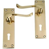 4trade Victorian Scroll Lever Lock Handle Brass