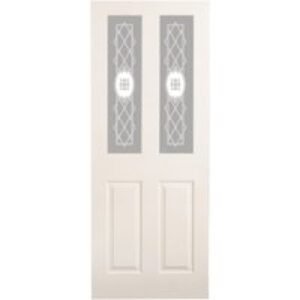 Moulded 4 Panel Light Etched Glazed Internal Door 1981mm x 838mm x 35mm
