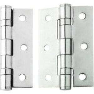 4Trade Hinge 2 Ball Bearing 100 x 75 x 3mm Polished Ss Grade 13 Bsen 1935 CE Pk of 3
