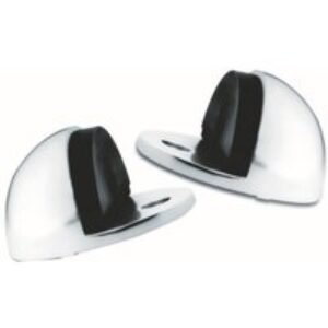 4Trade Oval Door Stop Satin Anodised Aluminium 2 Pack