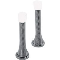 4TRADE Spring Door Stop Chrome 2 Pack