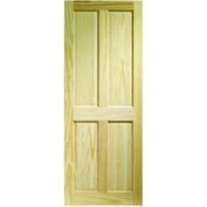 XL VICTORIAN CLEAR PINE 4 PANEL DOOR 1981 X 610 X 35MM