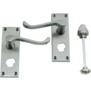 4trade Victorian Scroll Bathroom Lock Handle Satin Nickel