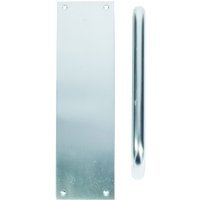 Pull Handle 229mm with Finger Plate Satin Anodised Aluminium FD142