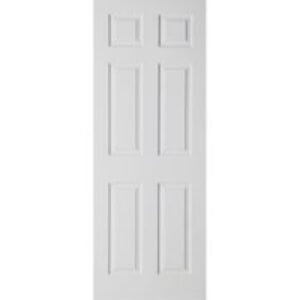 Travis Perkins White Primed 6 Panel Grain Hollow Core Door 1981 x 610 x 35mm