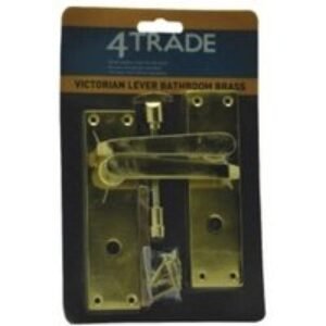4trade Victorian Lever Bathroom Lock Handle Brass