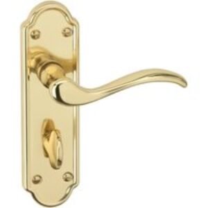 Urfic Lisbon Bathroom Lock Door Handle Polished Brass