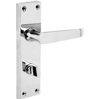 Far East Victorian Scroll Lever Bathroom Lock Handle Satin Nickel