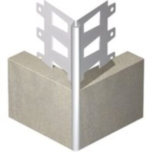 Expamet External Galvanised Steel with White PVC Nosing Angle Bead 20mm x 3m