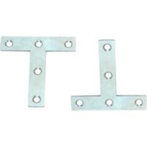 4TRADE Formed Tee Zinc Plated 75mm (Pack of 2)