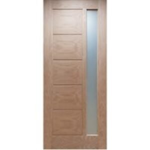 XL MODENA OAK MORTICE AND TENON OBSCURE DOUBLE GLAZED DOOR 1981 X 762 X 44MM