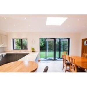 Vista Aluminium 3 Leaf Bifold Door , 28mm Sealed Unit with 4mm Toughend Glass (Max width = 3000mm, Max Height = 2500mm) Grey Exterior & Grey Interior Finish