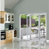 External Pre Finished White Slimline Bifold Door Set 2100 x 54mm