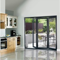 External Pre Finished Grey Slimline Bifold Door Set 2700 x 54mm