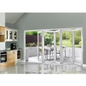 External Pre Finished White Slimline Bifold Door Set 3600 x 54mm
