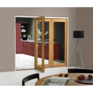 Jci Door Unfinished 1 Light Oak Veneer Fold Room Divider 2100 x 40mm