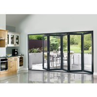 External Pre Finished Grey Slimline Bifold Door Set 3600 x 54mm