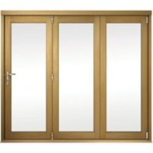 External Unfinished Oak Veneered Slimline Bifold Door Set 1800 x 54mm