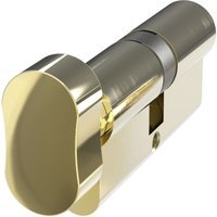 Mila Prolinea Knob Cylinder 35/35 Polished Brass Anti-drill