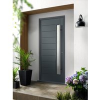 Stockholm External Grey Hardwood Veneer Door 2032 x 813 x 44mm and Frame