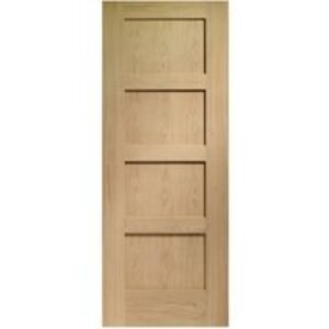 XL SHAKER OAK PRE FINISHED 4 PANEL DOOR 1981 X 762 X 35MM