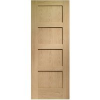 XL SHAKER OAK PRE FINISHED 4 PANEL DOOR 1981 X 762 X 35MM