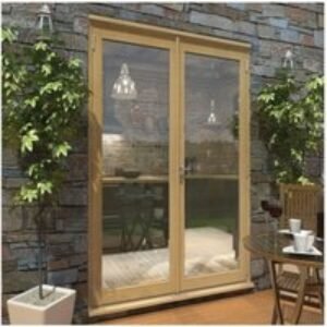 Rohden Pattern 10 Unfinished Oak French Doors 1800mm