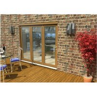 Travis Perkins 54mm Ptq Solid Oak Unfinished External Sliding Folding 2400mm Door Set
