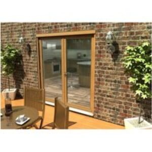 Travis Perkins 54mm Ptq Solid Oak Unfinished External French 1800mm Door Set