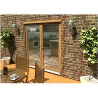 Travis Perkins 54mm Ptq Solid Oak Unfinished External French 1800mm Door Set